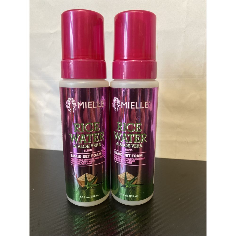Mielle Rice Water &‎ Aloe Braid Set Foam 7.5oz (2pack)